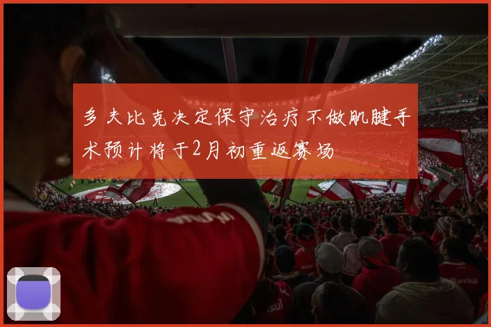 多夫比克决定保守治疗不做肌腱手术预计将于2月初重返赛场